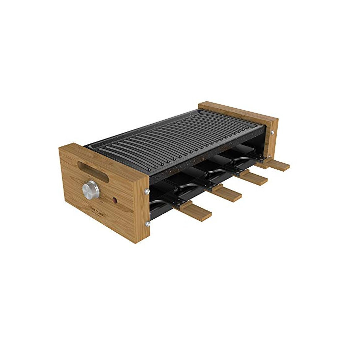 Producto Cecotec Raclette Cheese&Grill 8200 Wood Black. Potencia 1200 W