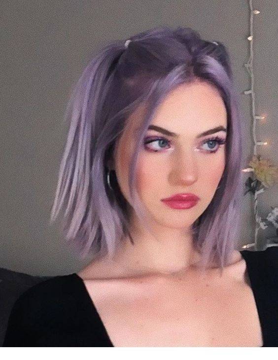 Fashion Cabelo curto lilás 💜