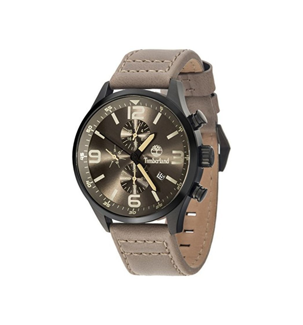 Social Timberland Rutherford Reloj para Hombre Analógico de Cuarzo con Brazalete de Piel