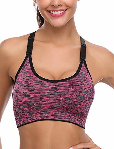 Social Hawiton Sujetadores Deportivos Mujer con Almohadillas Extraíbles Espalda Sujetador Deporte Mujer Sin