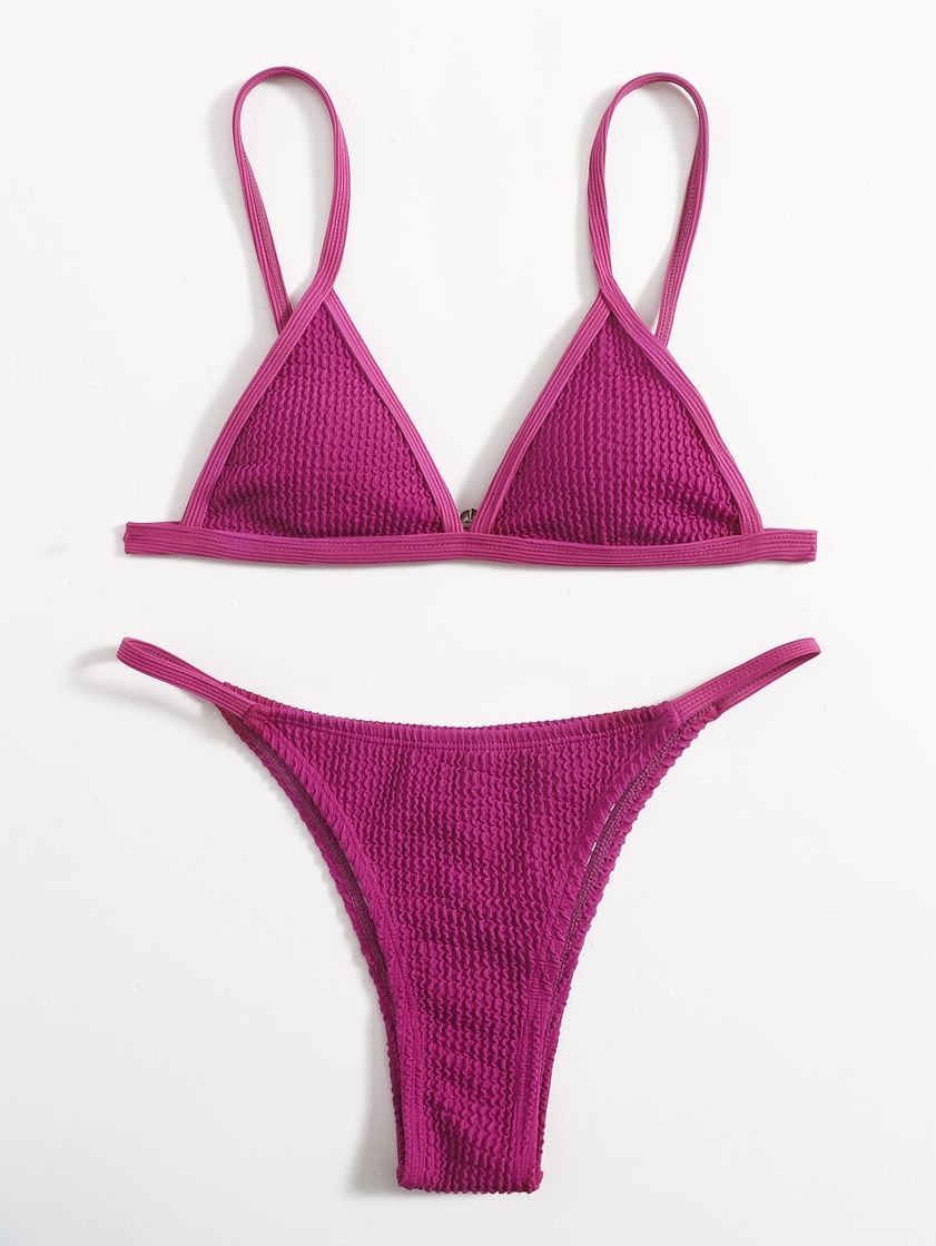 Productos Bikini de cuello con textura SHEIN