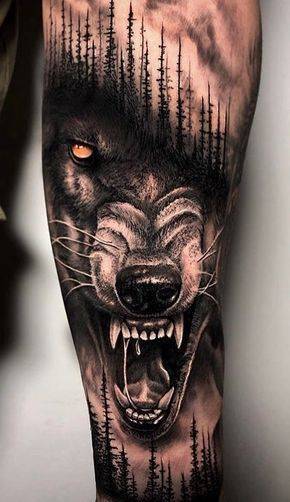 Fashion Tatoo lobo