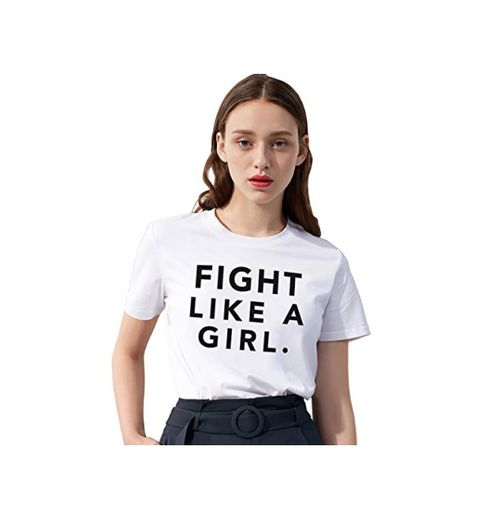 Mejores Amigas Camiseta Algodón Manga Corta Shirt Impresión Fight Like a Girl
