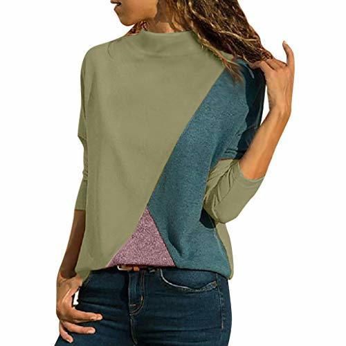 Producto ZODOF Mujer Sudaderas Manga Larga Bloque de Color Blusa Casual Sudadera Camiseta