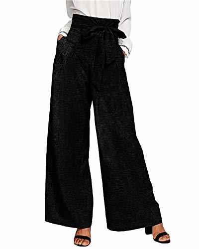 Product CNFIO Pantalones Mujer Casuales de Cintura Alta de Mujeres Pantalón Elegantes con