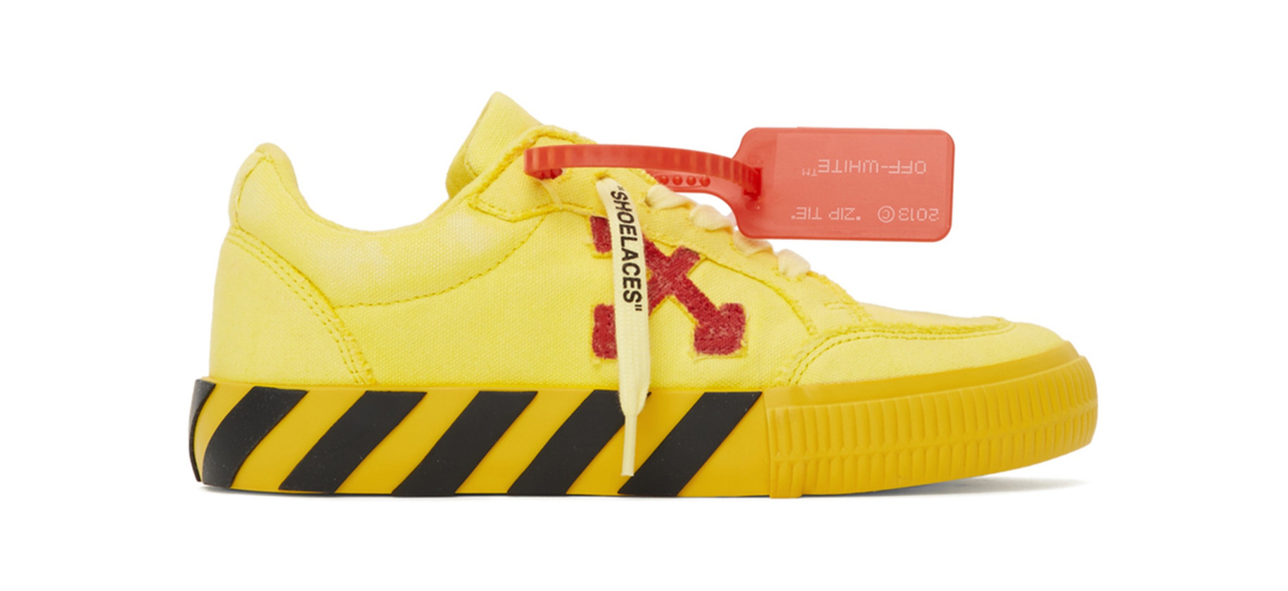 Off-White: Yellow & Red Low Vulcanized Sneakers