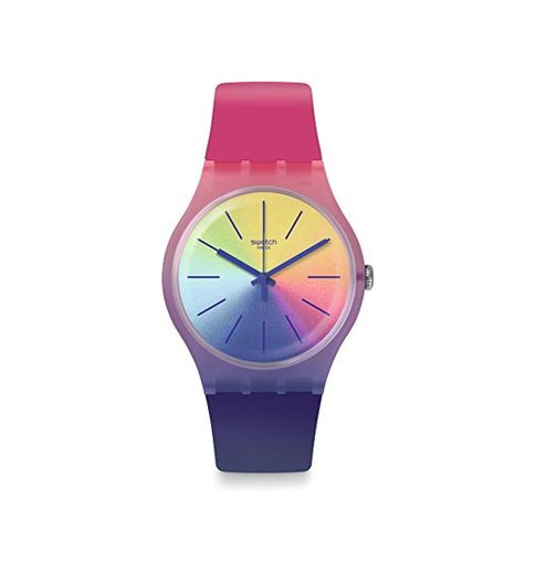 Swatch Reloj Analógico para Unisex Adultos de Cuarzo con Correa en Silicona SUOK143