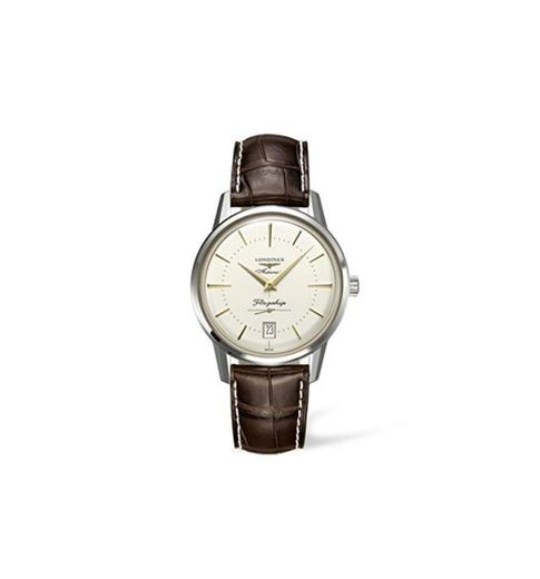 Longines Reloj Analógico para Hombre de Cuarzo con Correa en Cuero L47954782