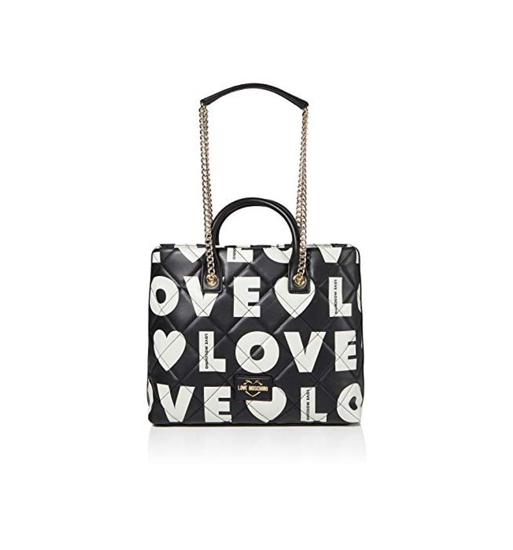 Fashion Love Moschino - Borsa Matt Nappa Pu, Bolso de mano Mujer, Negro