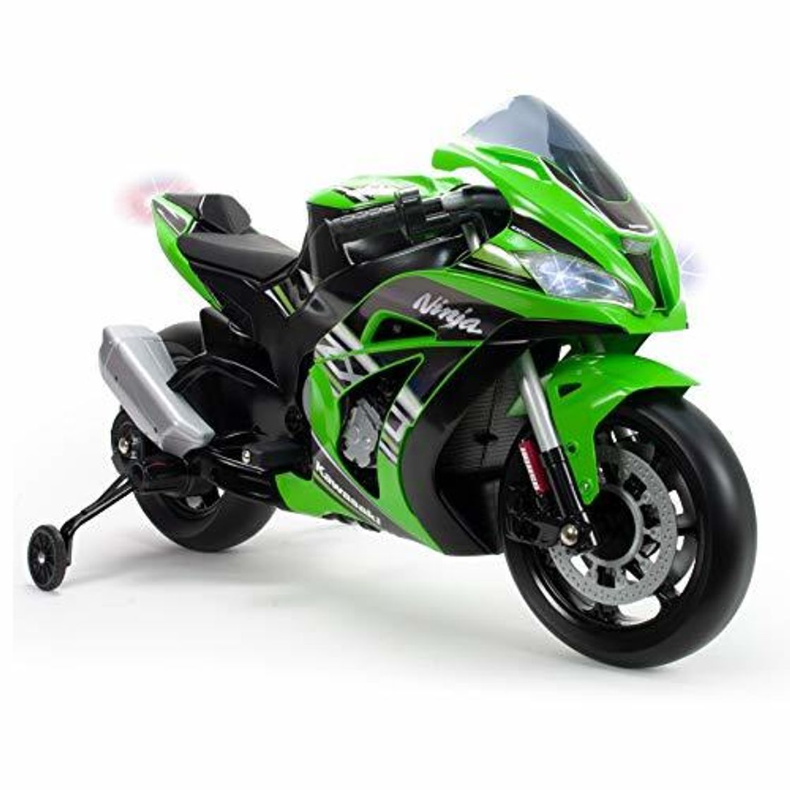 Social INJUSA- Moto ZX10 Ninja Kawasaki de 12 V, licenciada con luces y