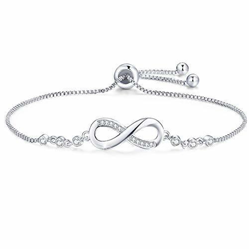 Product Tusuzik Infinito Simbolo Pulsera para Mujer Plata de Ley 925 Chapado en