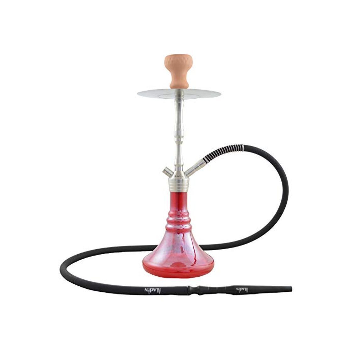 Producto Aladin MVP460 Wasserpfeife Shisha 46cm Edelstahl Kristallglas Silikon Schlauch Tonkopf Mundstück