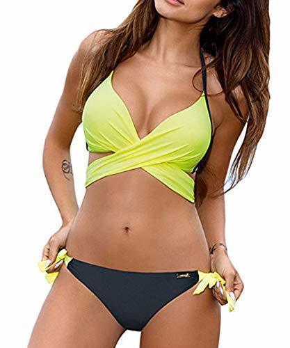 Social JFan Traje De Baño Mujer Sexy Bañador de Baño Conjunto de Bikini