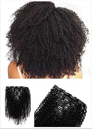 Products Juego de 8 extensiones de cabello humano rizado ensortijado estilo afro de grado