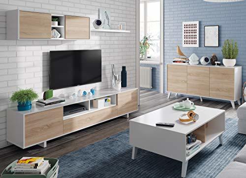 Social Miroytengo Conjunto Salon Comedor Estilo Moderno Mueble Modular Television Mesa Centro elevable
