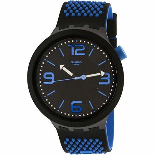 Swatch Men's Bbblue SO27B101 - Reloj de pulsera de silicona