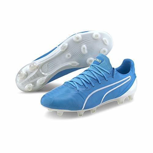 Fashion Puma King Platinum FG/AG, Bota de fútbol, Luminous Blue-Puma White, Talla 8.5