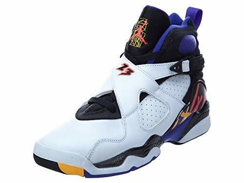 Nike Air Jordan 8 Retro BG, Zapatillas de Deporte para Niños, Blanco/Negro/Azul