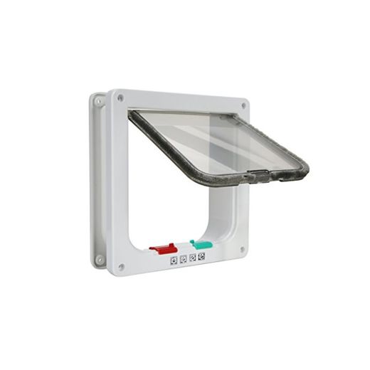 TKOOFN® 4-Modo Puerta Magnética Bloqueable de Aleta para Gato Gatito Perro Perrito