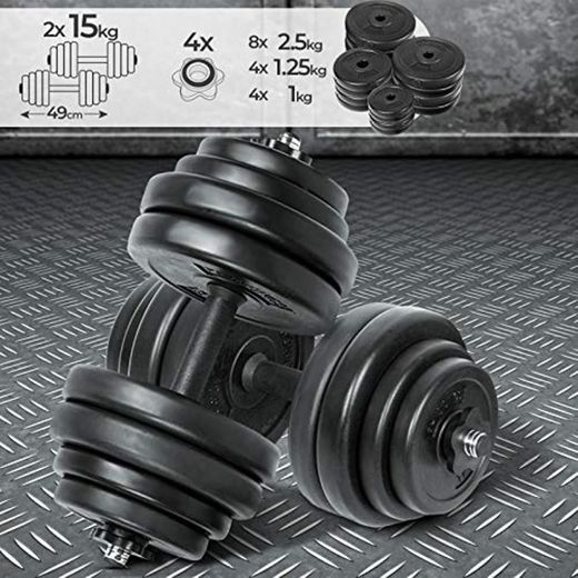 Physionics Juego de 2 Mancuernas de Fitness de 30 kg