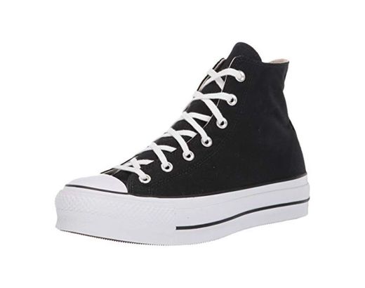 Converse Chuck Taylor CTAS Lift Hi, Zapatillas para Mujer, Negro