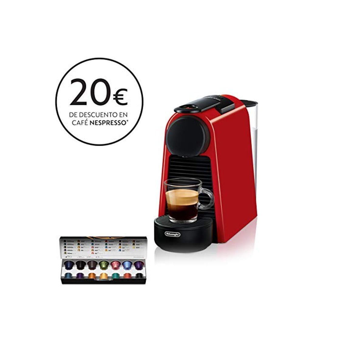 Social Nespresso De'Longhi Essenza Mini EN85.R - Cafetera monodosis de cápsulas Nespresso