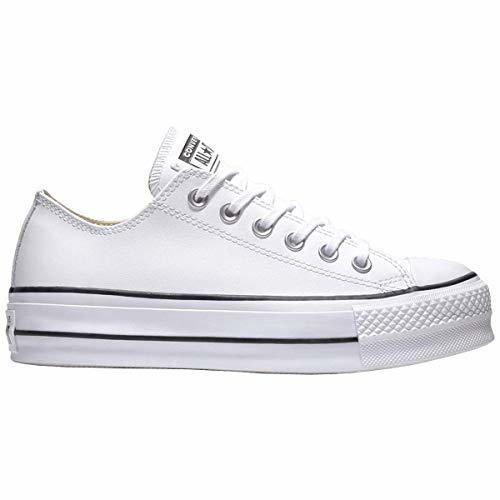 Social Converse Chuck Taylor CTAS Lift Clean Ox, Zapatillas para Mujer, Blanco