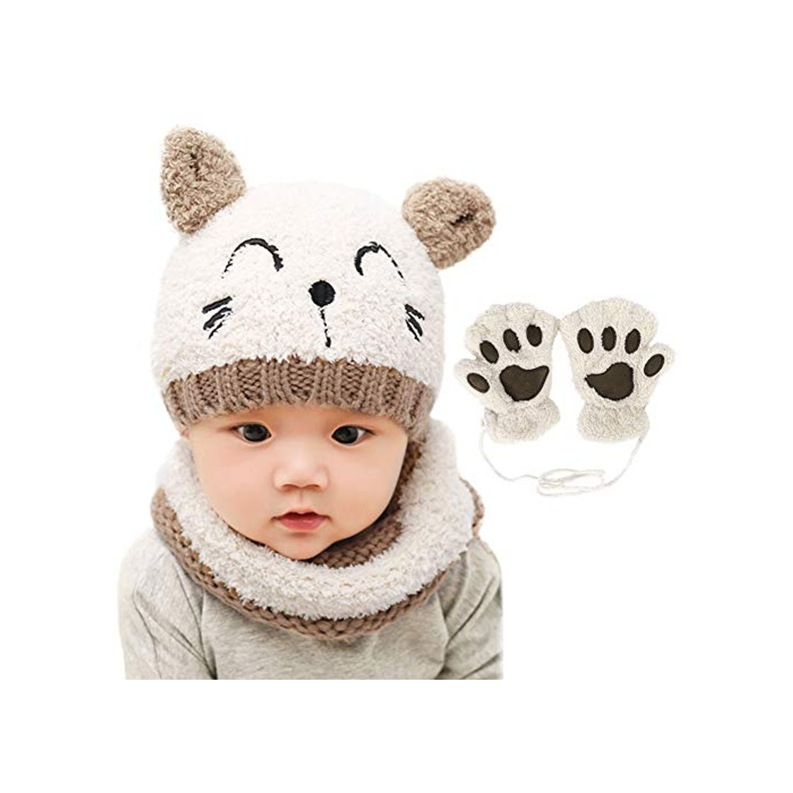 Fashion Bearbro Bufandas del Bebé, Invierno Niño Niña Sombrero y Bufandas otoño Invierno