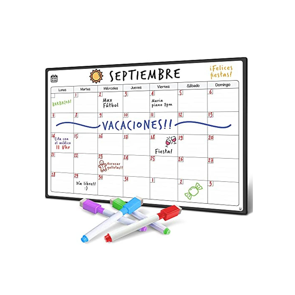 Home Smart Panda Calendario Magnético para Nevera - Ideal Planificador de Menú