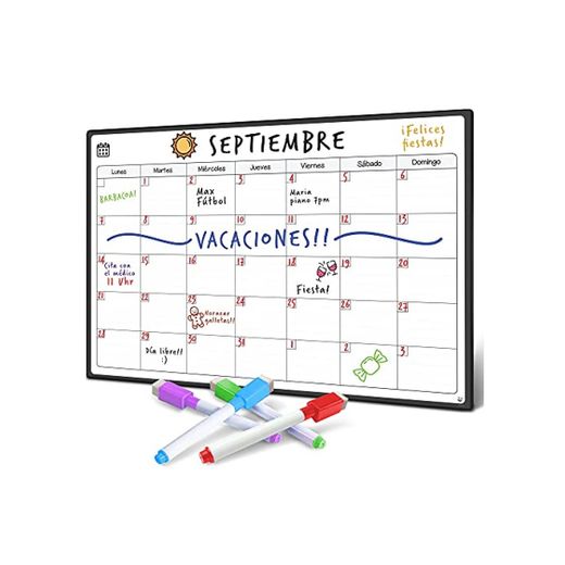 Smart Panda Calendario Magnético para Nevera - Ideal Planificador de Menú