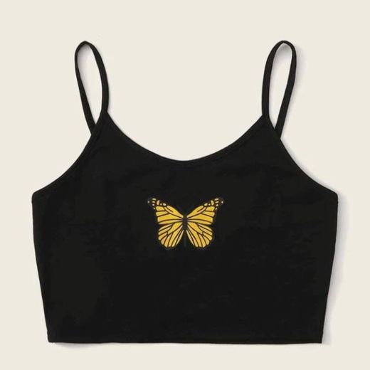 Cropped de borboleta da shein