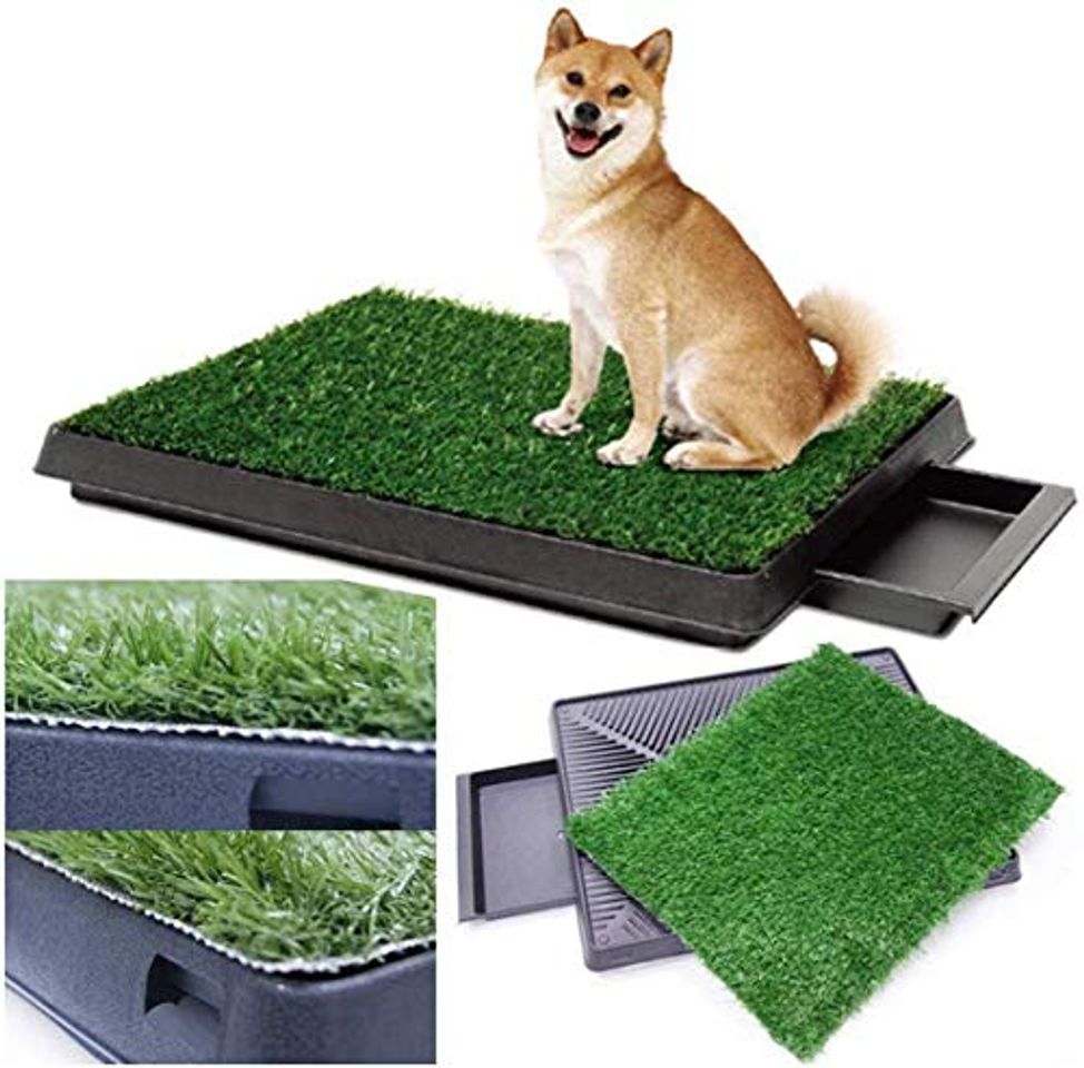 Productos Sailnovo Inodoro para Perros Césped Interior Orinal Perro Almohadilla de Entrenamiento de Hierba para Mascotas Doméstico 63 x 50 x 7 cm