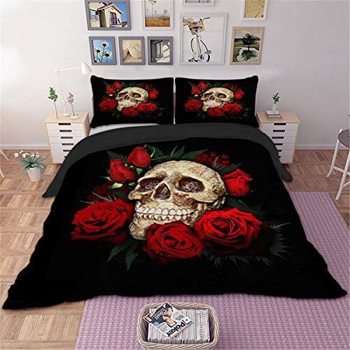 Product Juego de ropa de cama Skull Rose Juego de funda nórdica con