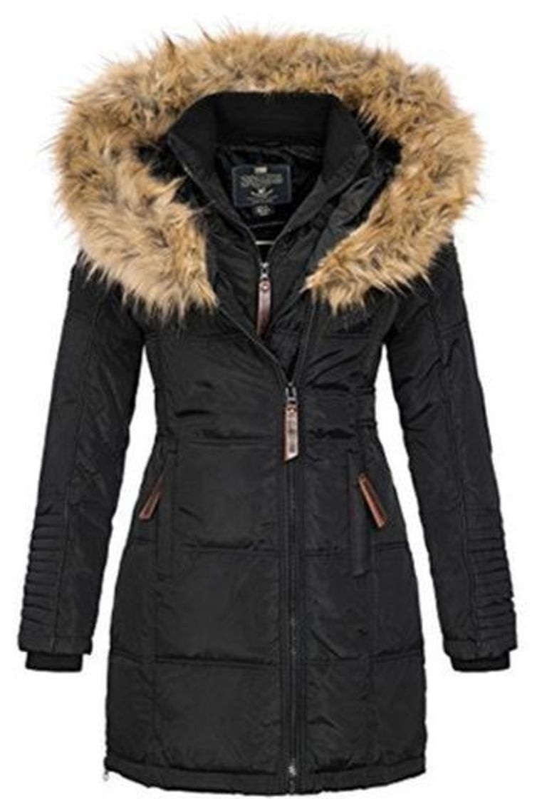 Social Geographical Norway Mujer Chaqueta de Invierno Parka Belissima Pelaje de XL Capucha