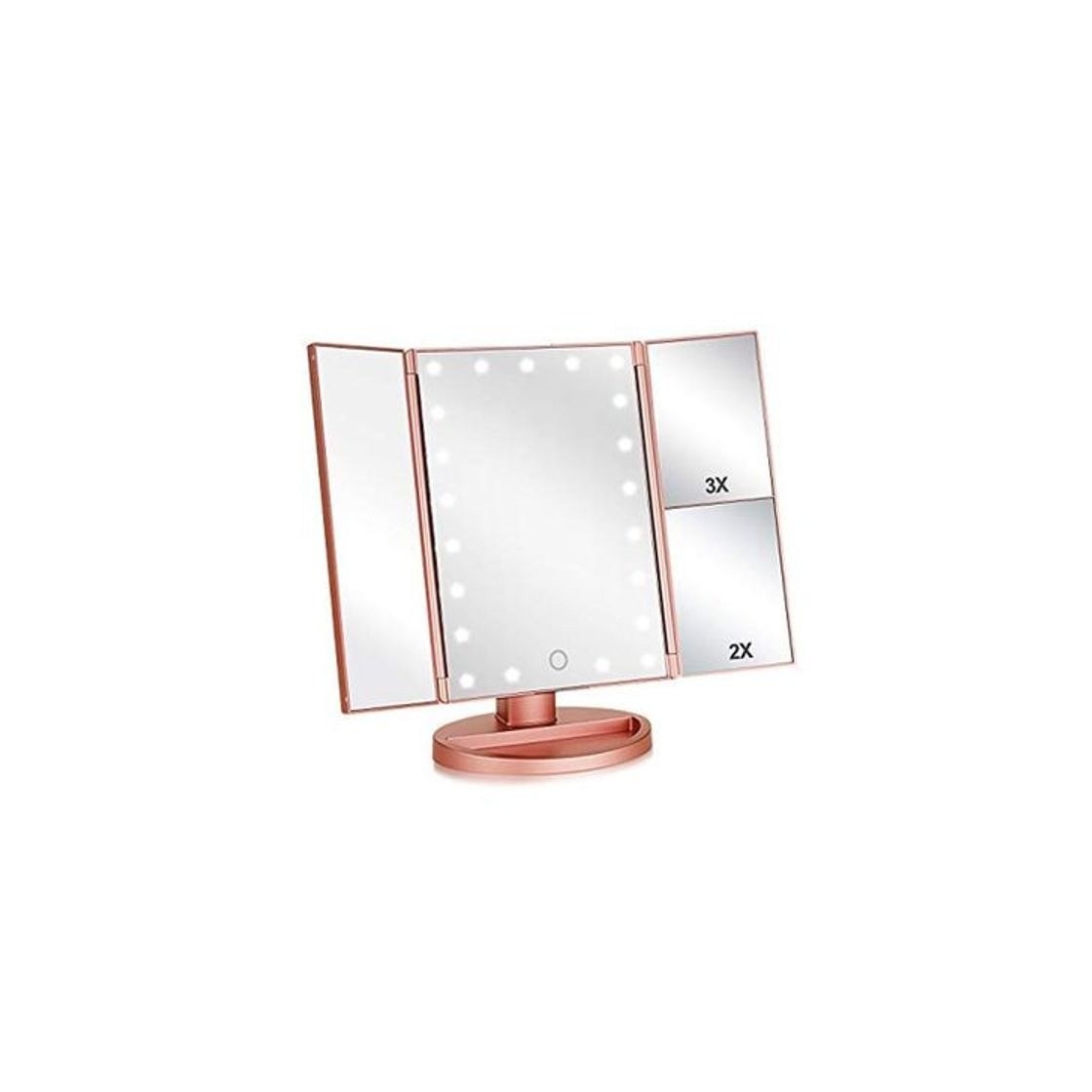 Producto Espejo Maquillaje con Luz,HOMI Profesional Espejo Cosmético 1X, 2X,3X Iluminacíon 21 Led