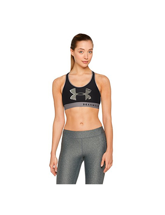 Producto Under Armour Armour Mid Keyhole Big Logo Sujetador Deportivo, Mujer, Negro