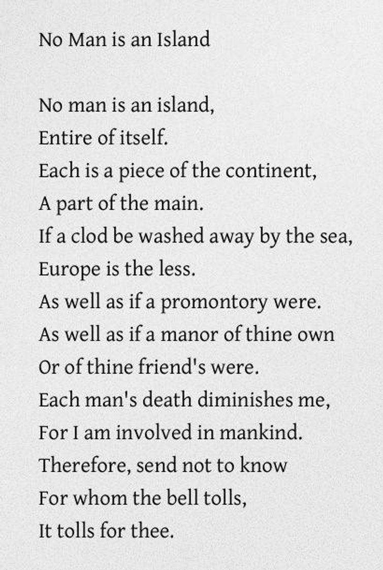 Fashion John Donne - No Man is an Island