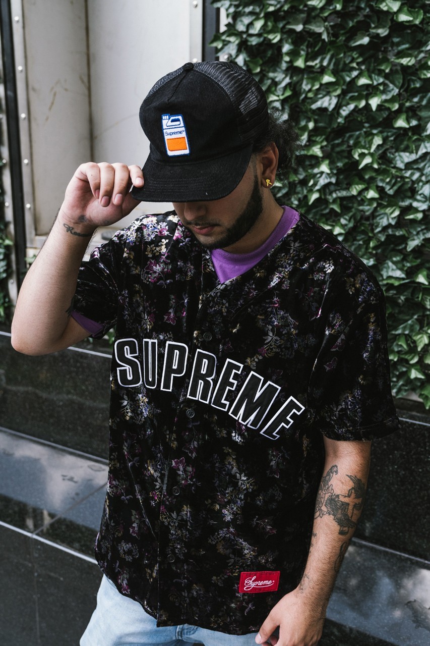 Product Supreme Floral Baseball Jersey Black