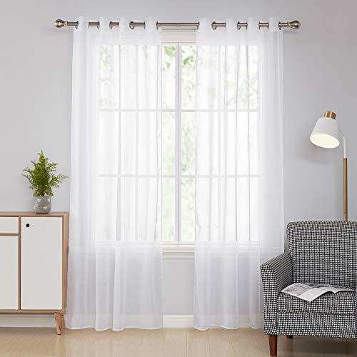 Producto Doconovo Cortinas Blancas Translucidas Visillos para Ventanas de Salón y Dormitorio Moderno