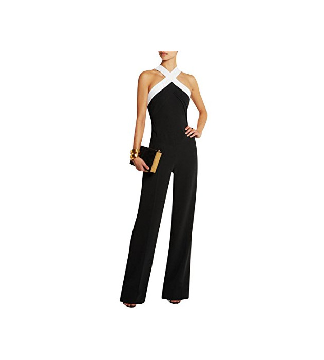 Social ISSHE Mujer Fiesta Monos Vestir Sin Mangas Color Bloque Ladies Jumpsuits para