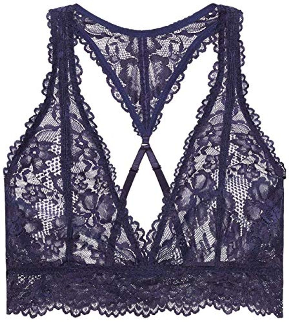 Social Savage X Fenty Floral Lace Bralette, Sujetador para Mujer, Azul