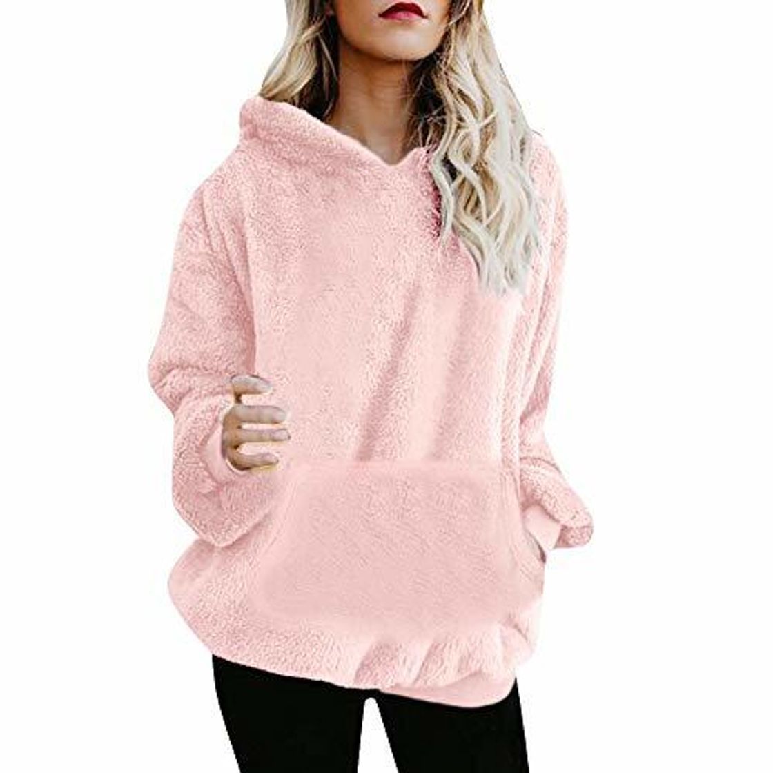 Social Mujer Sudadera Caliente y Esponjoso Tops Chaqueta Suéter Abrigo Jersey Mujer Otoño-Invierno
