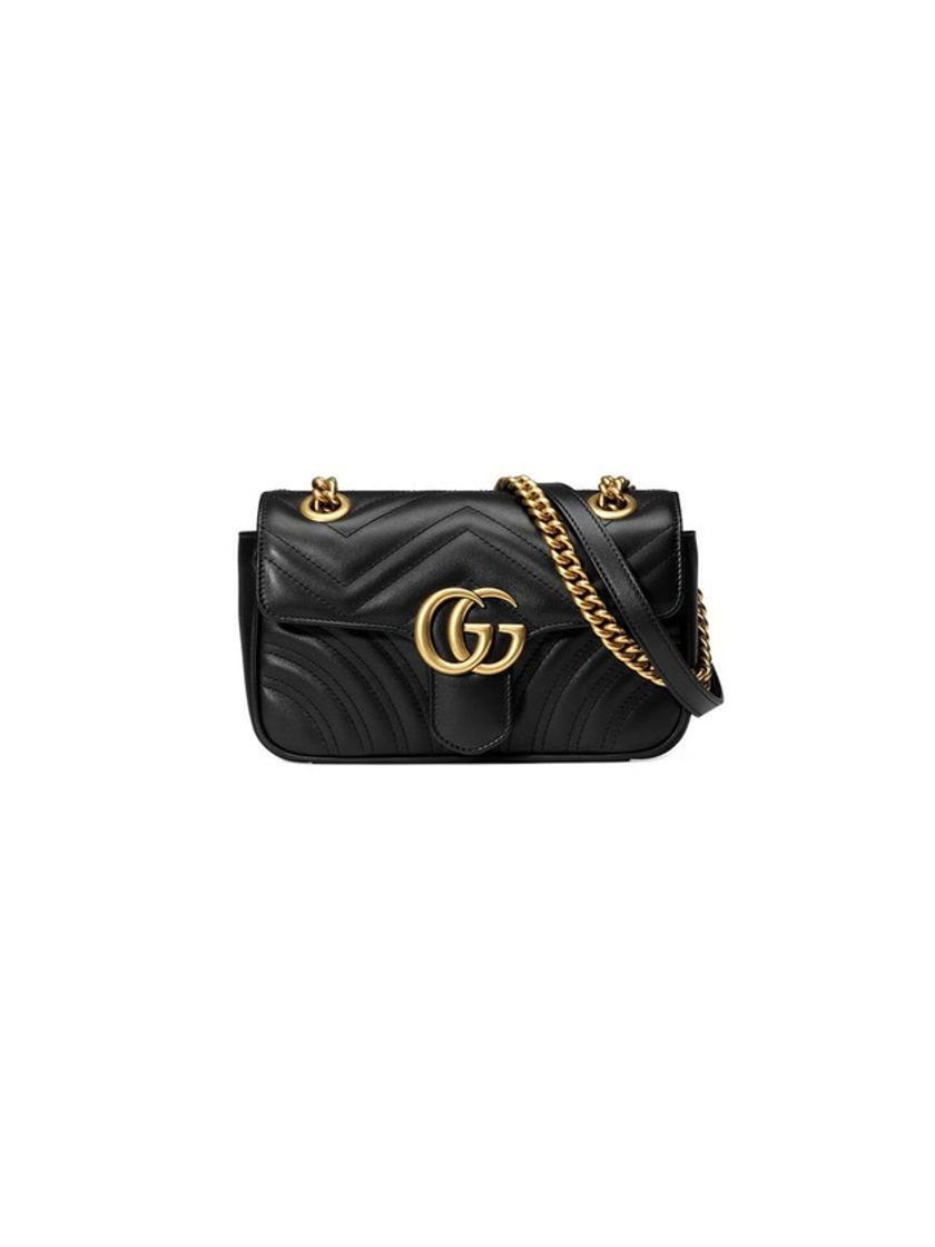 Producto Black Leather GG Marmont Small Matelassé Shoulder Bag With ...