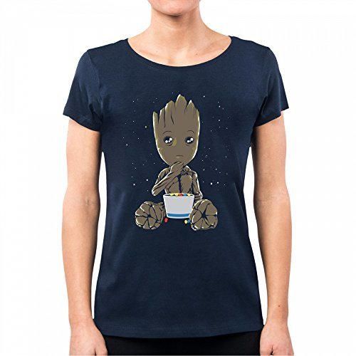 PACDESIGN Camiseta Mujer Eating Candies Guardians of Galaxy Groot Dj0039a