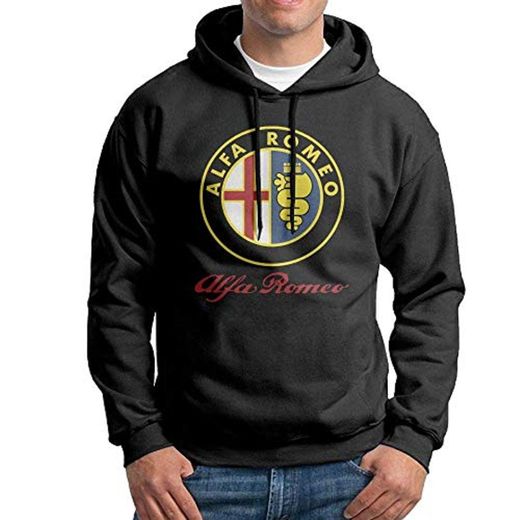 BAOQIN Sudaderas con Capucha para Hombre Alfa Romeo Car Casual Sudaderas con Capucha con cordón