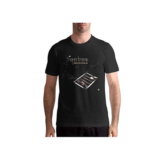 YYdg Camiseta para Hombre con Estilo para Hombres 'con Tops Negro Supertramp