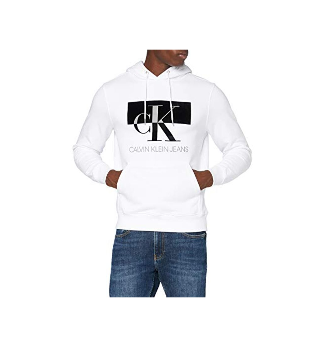 Moda Calvin Klein Big CK Flock Hoodie Suéter