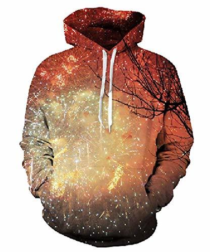 Product Adult Soft and Cozy 3D Sweatshirts Cool Galaxy Orange Printed Long Sleeve