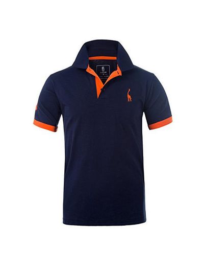 GLESTORE Polo para Hombre de Manga Corta Collar Camisa Golf MT1030 de