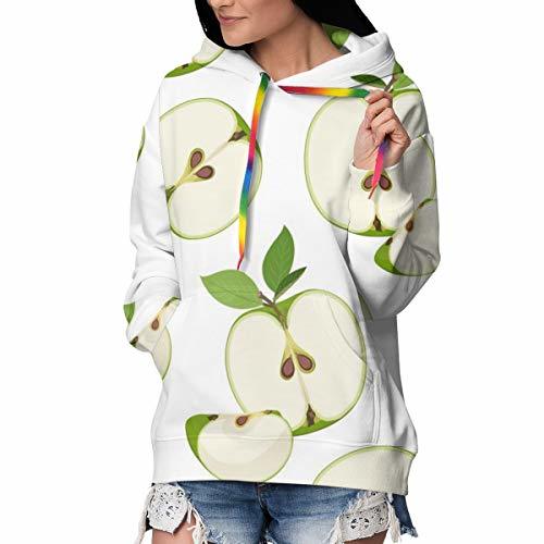 Product Custom Womens Hoodie Sweatshirt Pullover Apple Slice Seamless Pattern Casual Hooded Tops